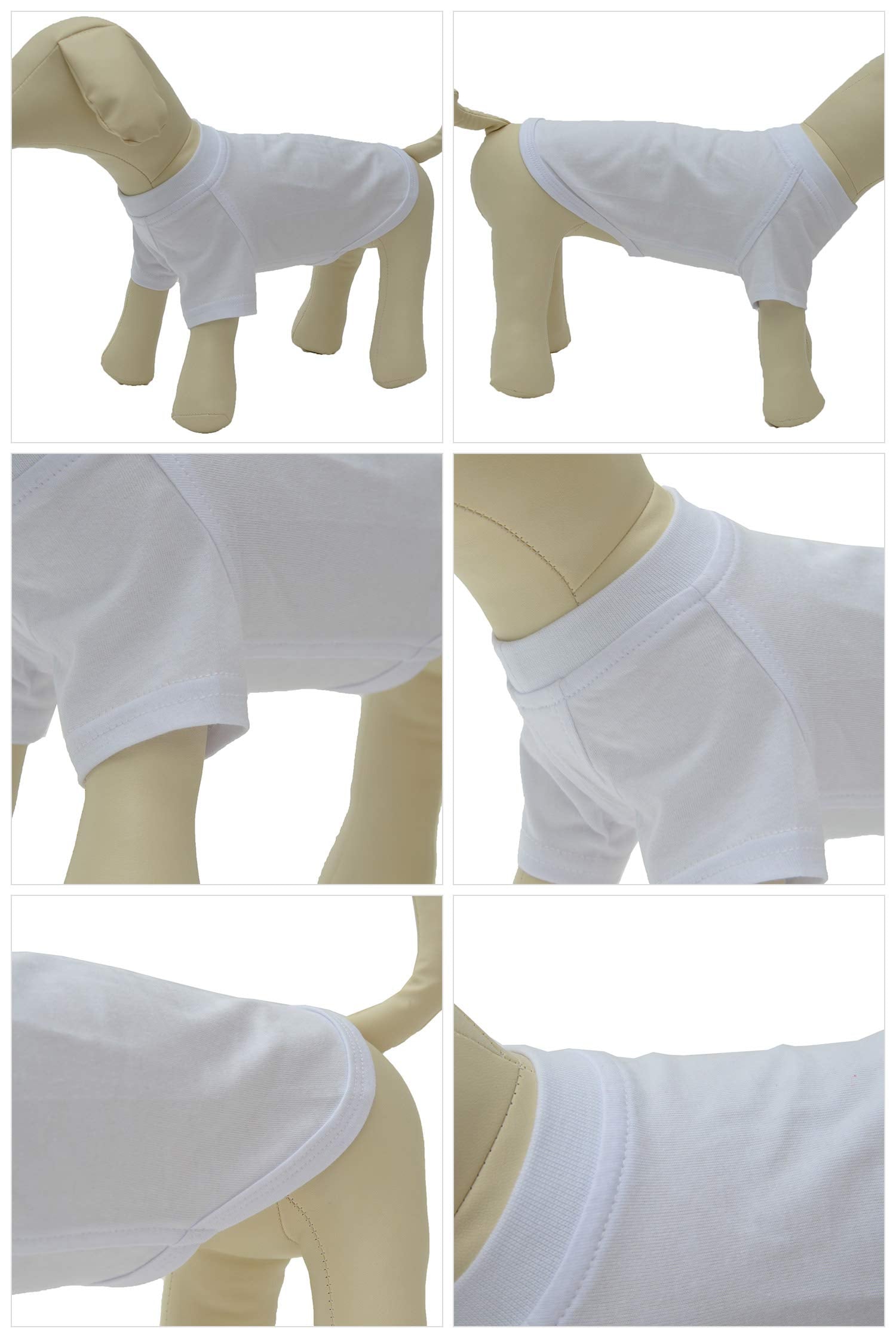 Lovelonglong Pet Clothing Dog Costumes Basic Blank T-Shirt Tee Shirts For Small Dogs White S